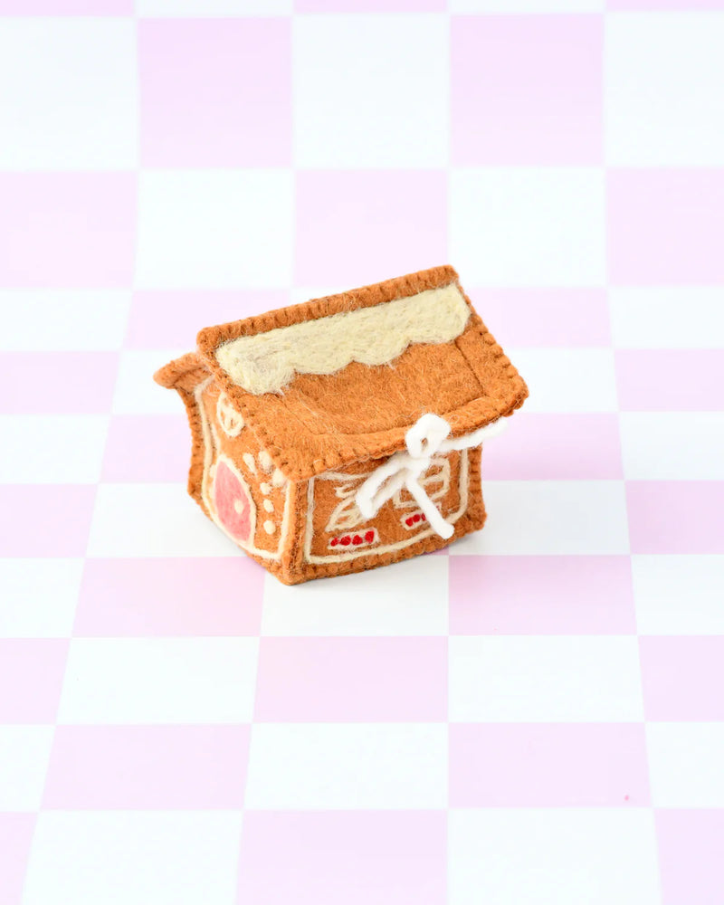 Tara Treasures Felt Gingerbread House with Pink Door Pretend & Imaginative Play Toys Retired 3yrs+