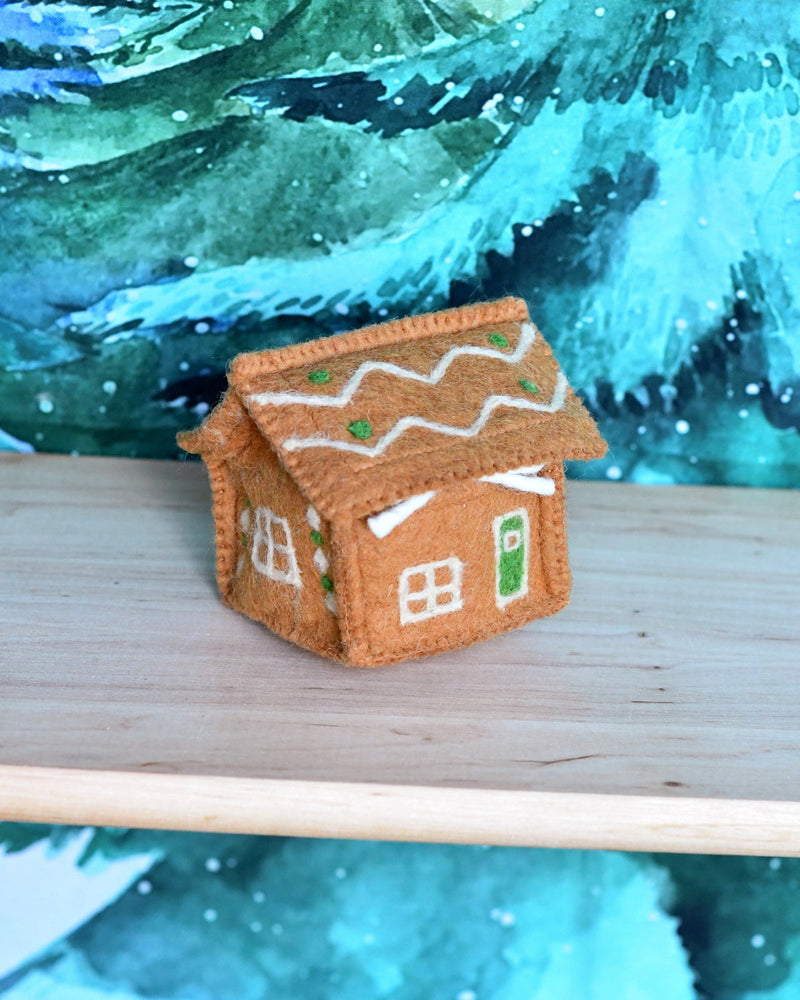 Tara Treasures Felt Gingerbread House with Green Door Pretend & Imaginative Play Toys Retired 3yrs+