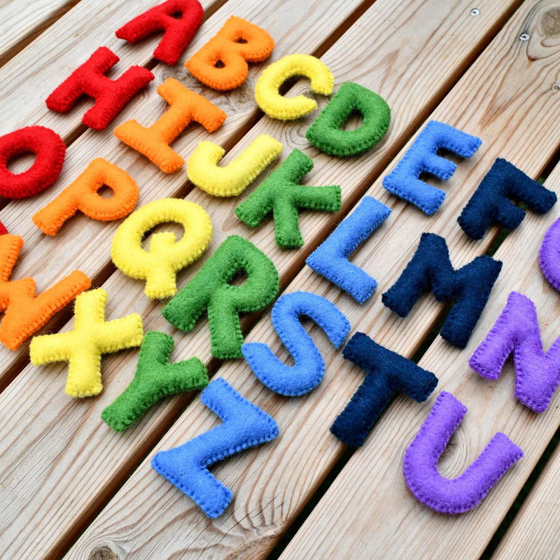 Tara Treasures Felt Rainbow Colourful Alphabet Capital Uppercase Letters Early Literacy Cognitive Language Phonics 3yrs+
