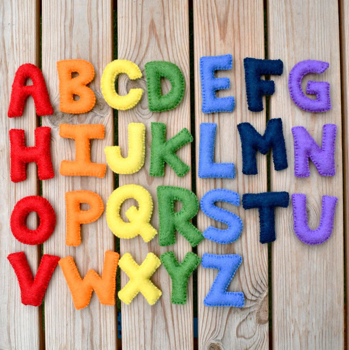 Tara Treasures Felt Rainbow Colourful Alphabet Capital Uppercase Lette ...