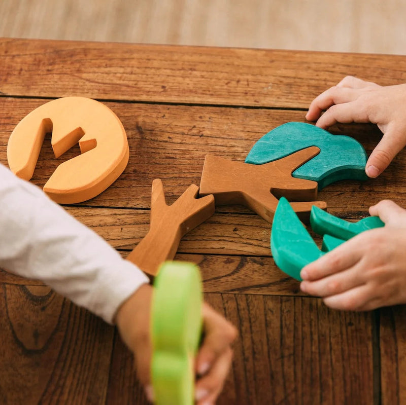 Wooden Flat Forest Set Classic 7pcs Set of 3 Trees by Avdar Toys Wooden Toys Pretend & Imaginative Play Gifting Idea for 3yrs+