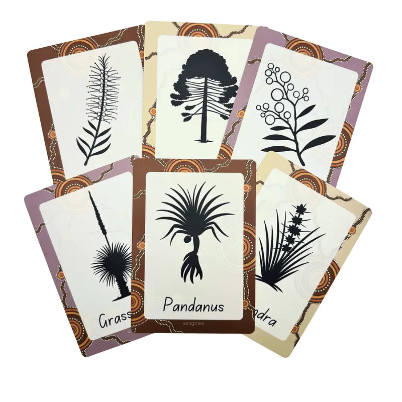 Aboriginal Flora Stamps 6 Designs+ Flashcards by Songlines Playdough Sand Toys Art and craft for kids Australian Indigenous First Nation Resources 3yrs+