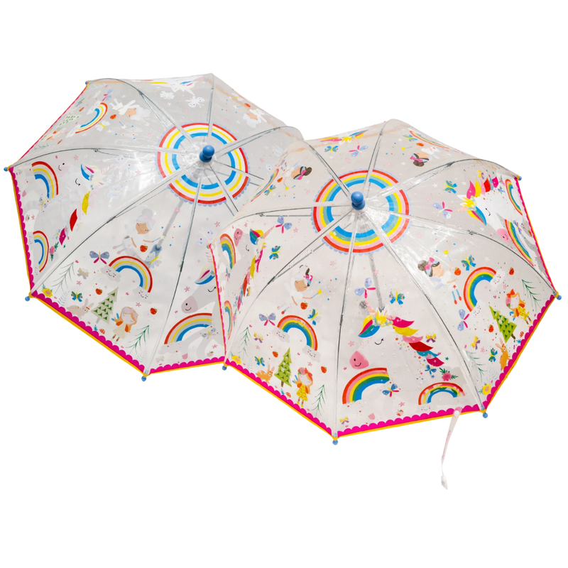 Floss & Rock Colour Changing Umbrella Rainbow Unicorn Fairy Transparent 3yrs+