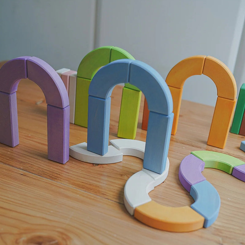 Wooden Curve Building Blocks Four Seasons 20pcs by Avdar Toys Waldorf Inspired Wooden Toys Building Blocks Toys 3yrs+