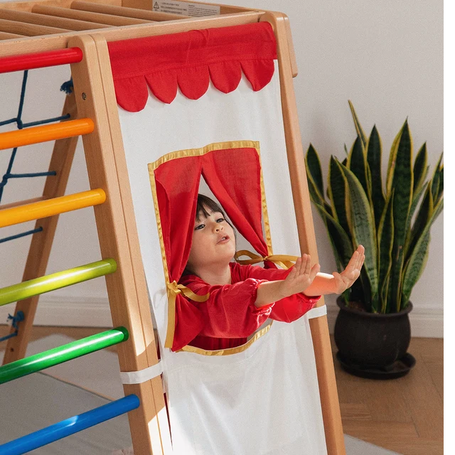 Play Curtain Red Climbing Gym Furniture Accessories by Avdar Toys 12m+