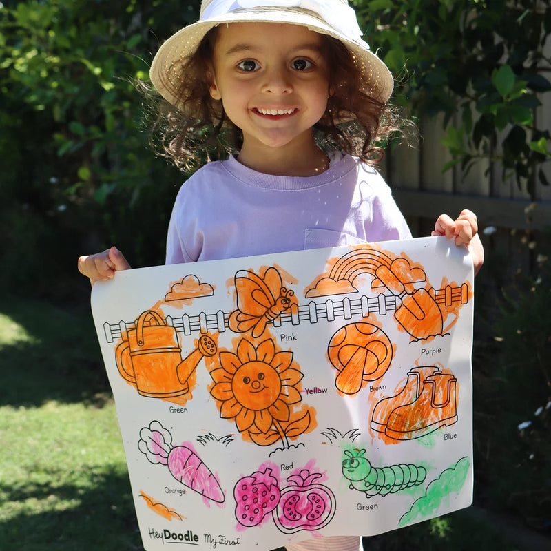 Hey Doodle My First Colours Colouring & Doodle Mat Travel Toys Art and Craft for Kids 3yrs+