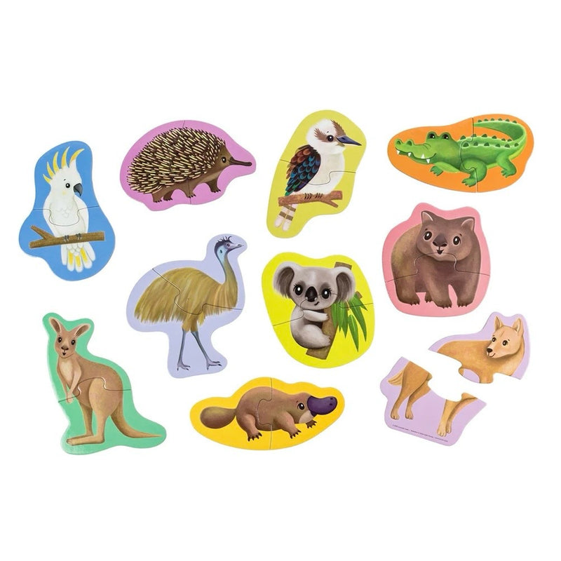 Crocodile Creek Let’s Begin Aussie Animals 10 Beginner 2pc Jigsaw Puzzle Cognitive Developmental Toys for Toddlers 2yrs+