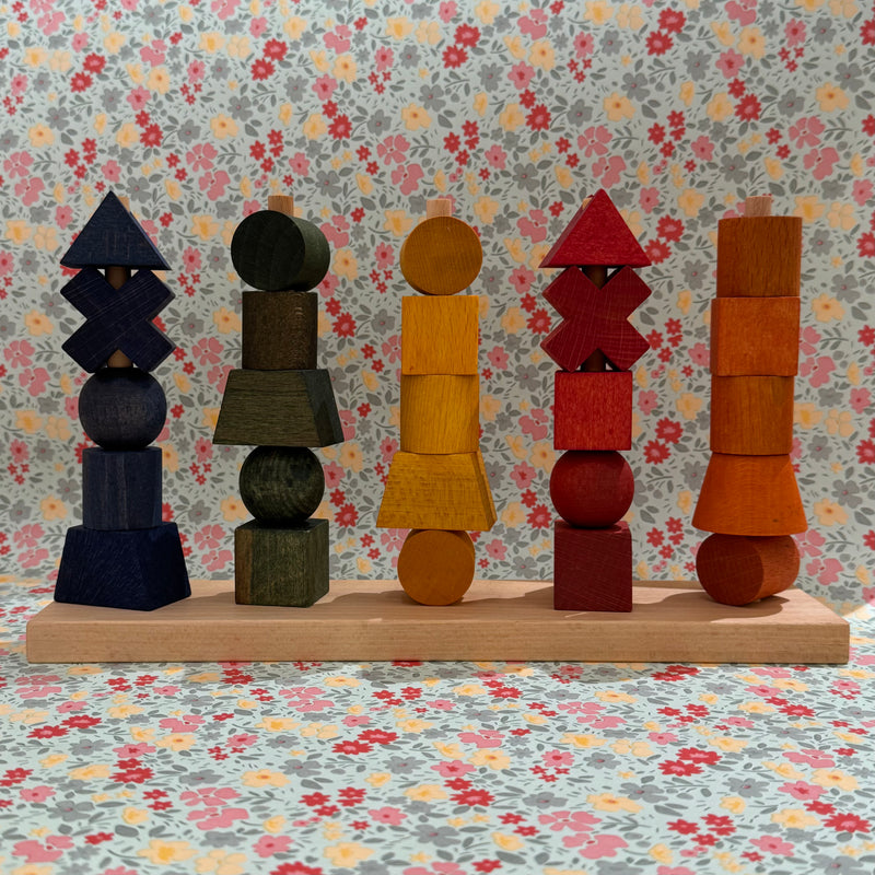 Wooden Story Montessori Wooden Stacking Toy Rainbow Developmental Toy 18m+