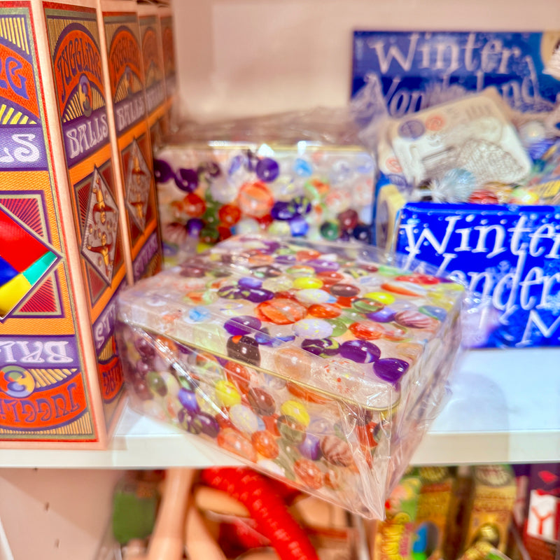 Marbles in Printed Tin with 146 Assorted Glass Marbles for 3yrs+