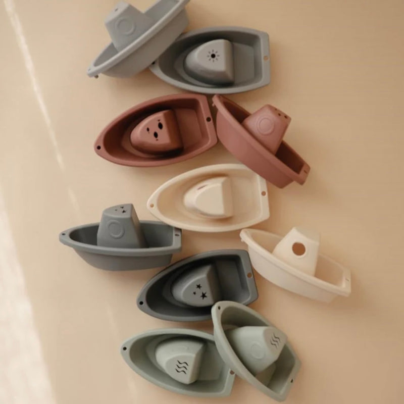 Mushie Bath Boats Original Set of 5 Baby Bath Toys Baby Toys 10m+