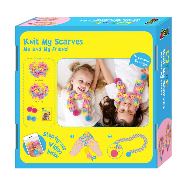 Avenir Knit My Scarves Me and My Friend DIY Kit Art and Craft for Kids 6yrs+