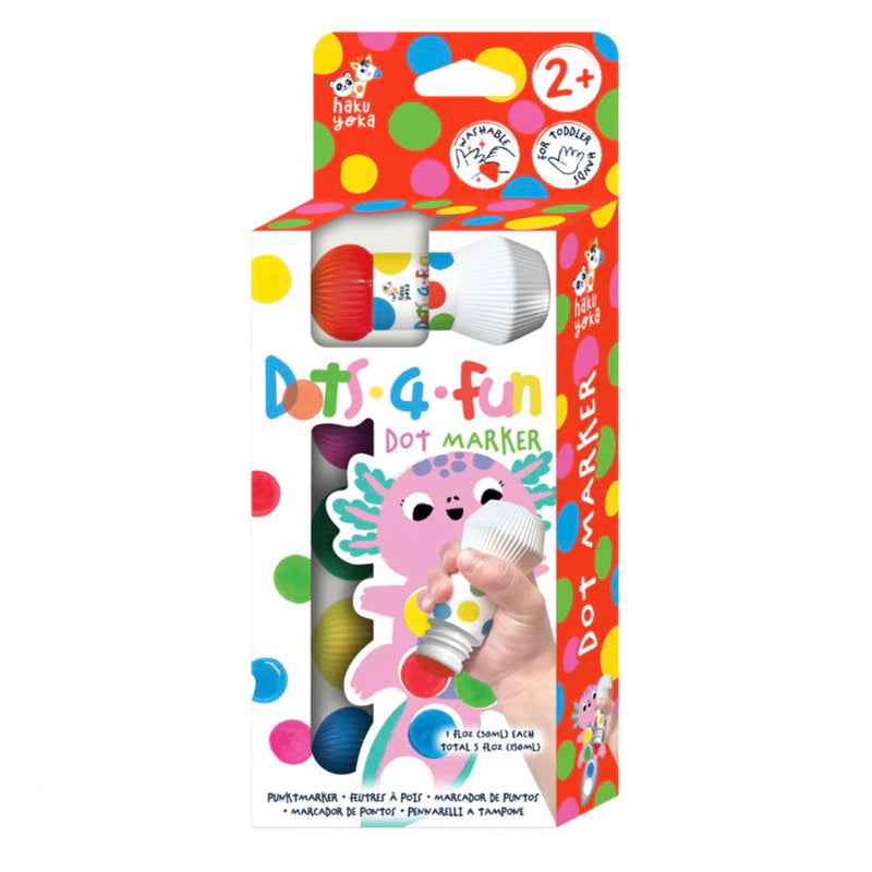 Haku Yoka Dots 4 Fun Rainbow Dot Markers Set of 5 Art and Craft for Kids 2yrs+