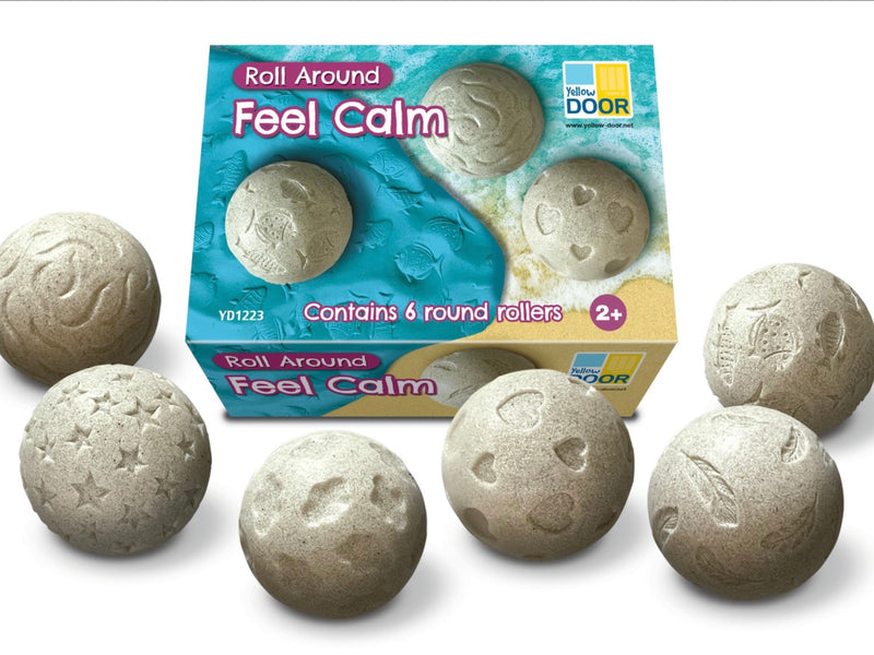 Yellow Door Roll Around Feel Calm Sensory Stone Rollers Set of 6 Art and Craft for Kids Playdough Sand Sensory Toys 2yrs+