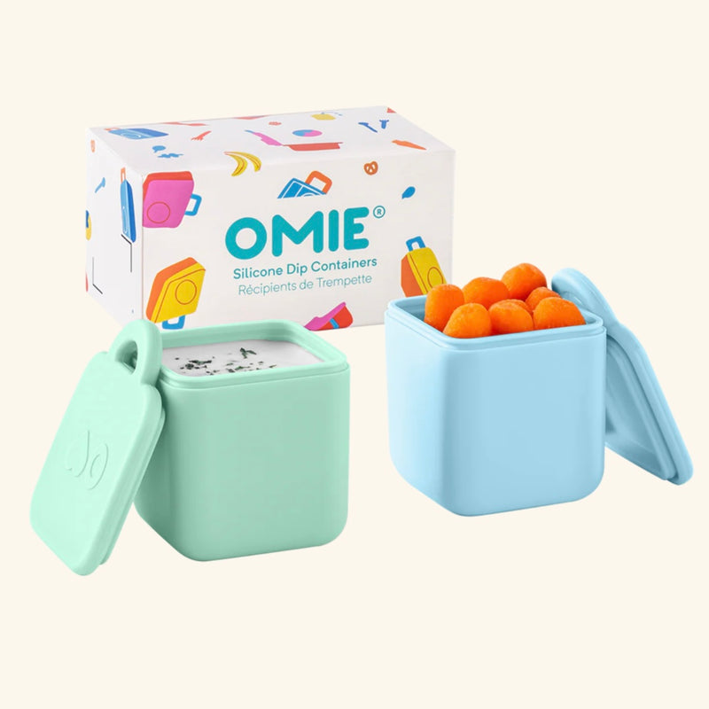 OMIEBOX Silicone Dip Containers 2pc 118ml 3 Colours Kids Lunchbox