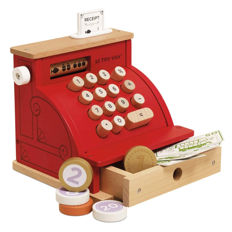 Le Toy Van Wooden Cash Register Shop Till and Money Early Math Role Play 3yrs+