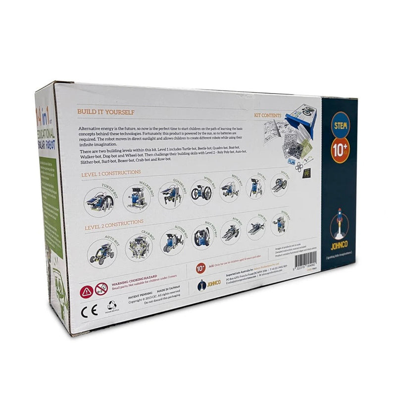 Johnco 14 in 1 Educational Solar Robot STEM Science Activities 10yrs+