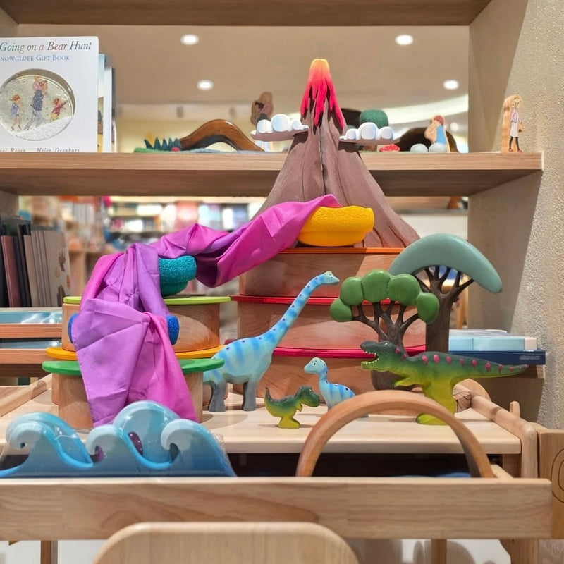 Wooden Volcano with Lava and Clouds by BumbuToys Dinosaur Toys Dinosaur and Dragon Theme 3yrs+