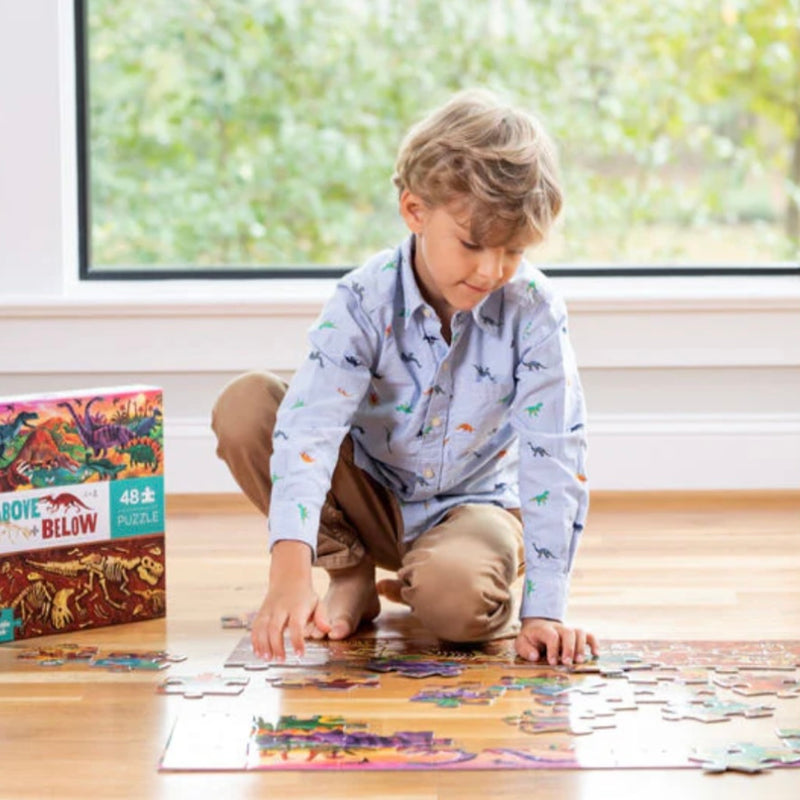 Crocodile Creek Jigsaw Puzzle Above & Below 48pcs Dinosaur World Dinosaur Toys Dinosaur and Dragon Theme 4yrs+