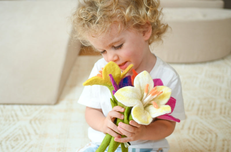 Tara Treasures Felt Flowers Set of 5 Pretend & Imaginative Play Toys Best Seller 3yrs+