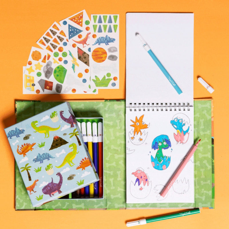 Tiger Tribe Colouring Set Dinosaurs Activity Book Art and Craft for kids Dinosaur and Dragon Theme 4yrs+