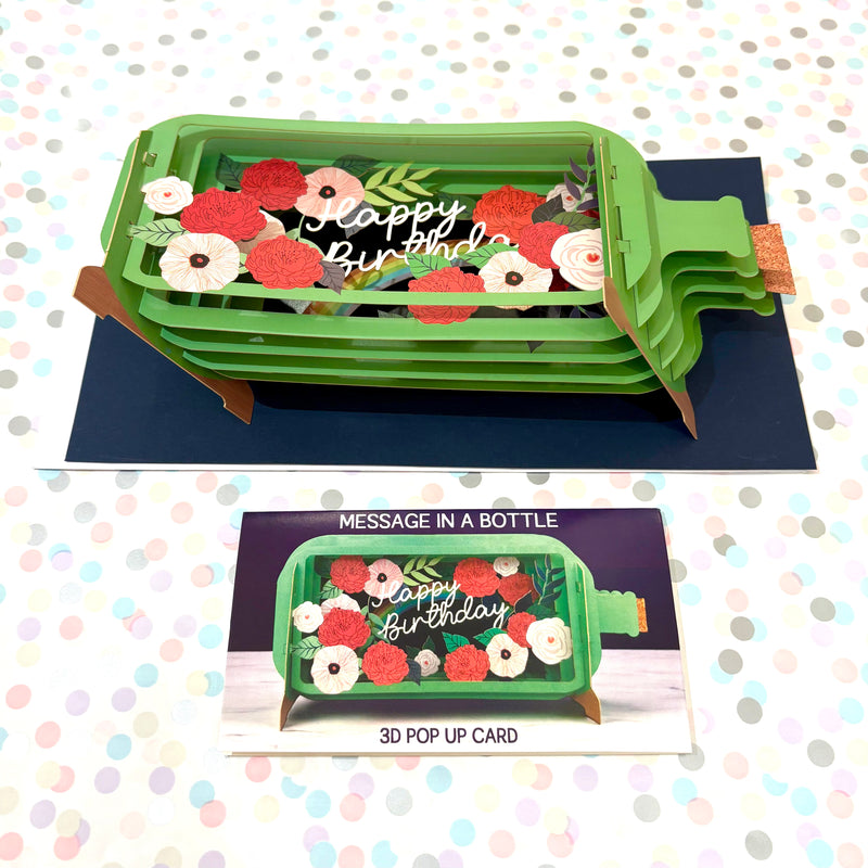 Birthday Flowers 3D Pop Up Greeting Card by Alljoy Design Birthday card