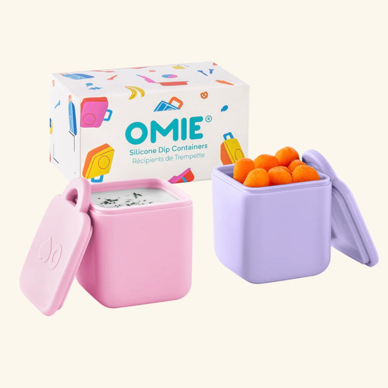 OMIEBOX Silicone Dip Containers 2pc 118ml 3 Colours Kids Lunchbox