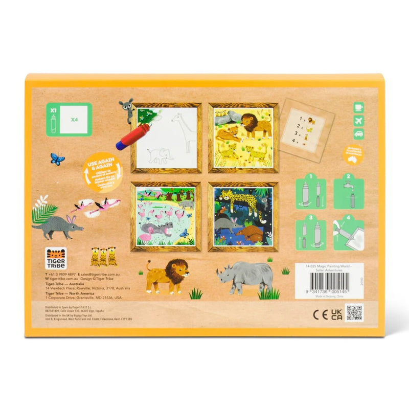 Tiger Tribe Magic Water Painting World Safari Adventures Art and Craft for kids 12m+