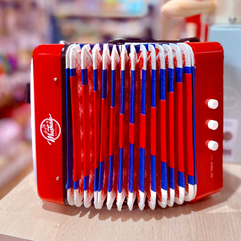 Egmont Piano Accordion Red Musical Instrument for Kids 7yrs+