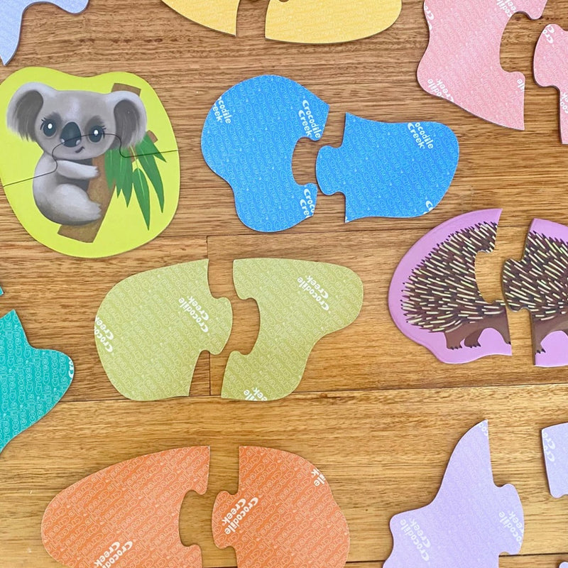 Crocodile Creek Let’s Begin Aussie Animals 10 Beginner 2pc Jigsaw Puzzle Cognitive Developmental Toys for Toddlers 2yrs+