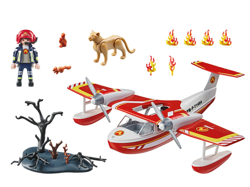 Playmobil Action Heroes Firefighting Plane with Extinguishing Toy Plane 4yrs+