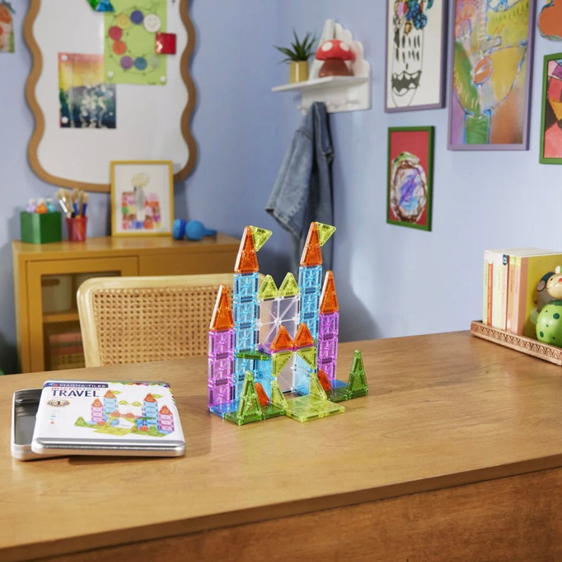 Magna Tiles MicroMAGS Deluxe Mini Travel Set 55pcs Travel Toys Best Seller 3yrs+