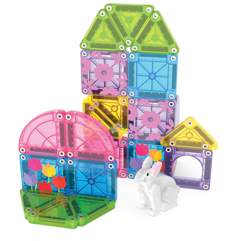 Magna Tiles MicroMAGS Spring Garden 24pcs Easter Magnetic Tiles Set Travel Toys 3yrs+