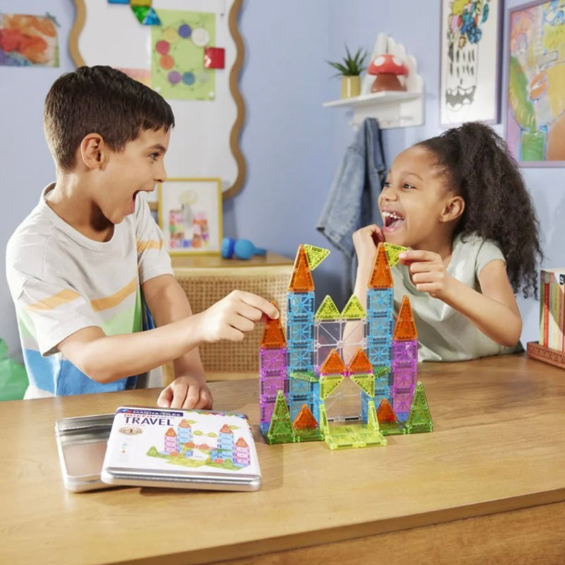 Magna Tiles MicroMAGS Deluxe Mini Travel Set 55pcs Travel Toys Best Seller 3yrs+