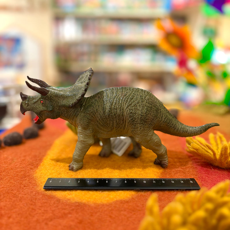 Triceratops Soft Replica Figurine Prehistoric Series by Recur Toys Dinosaur and Dragon Theme 3yrs+