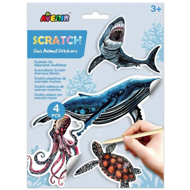 Avenir Scratch Stickers 4pc Art and Craft for Kids 3yr+