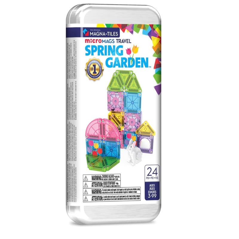 Magna Tiles MicroMAGS Spring Garden 24pcs Easter Magnetic Tiles Set Travel Toys 3yrs+