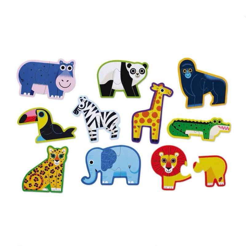 Crocodile Creek Let’s Begin Jungle 10 Beginner 2pc Jigsaw Puzzles Cognitive Developmental Toys for Toddlers 2yrs+