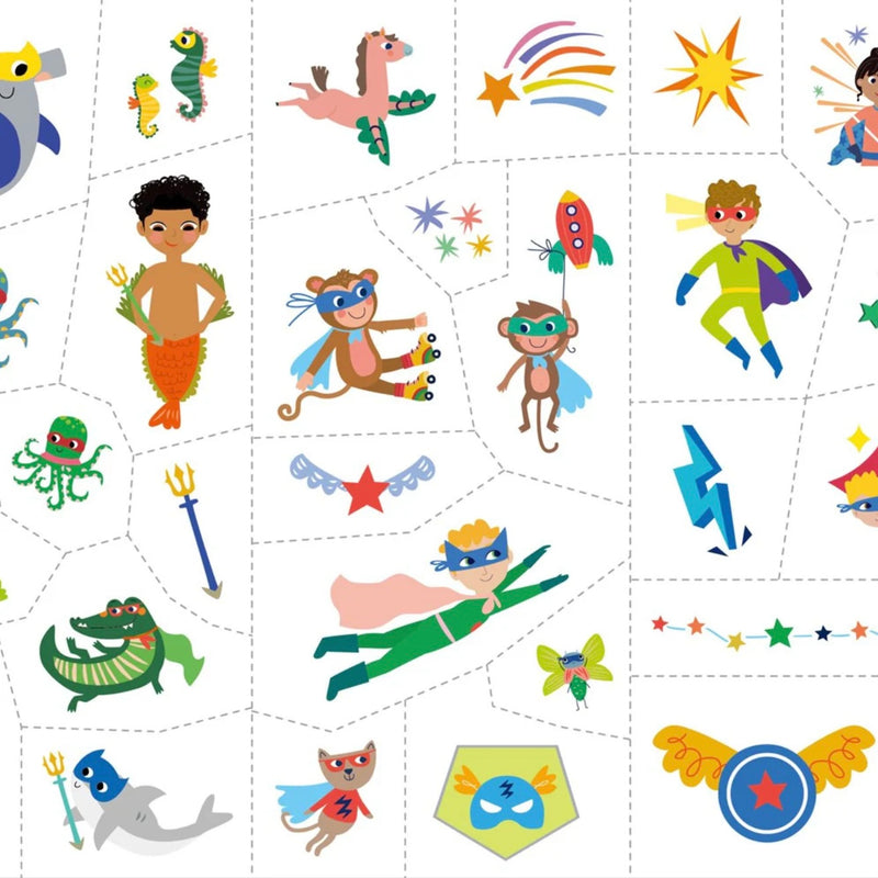 Avenir Superheroes Face Stickers and Tattoos Makeup Art and Craft for Kids 3yrs+