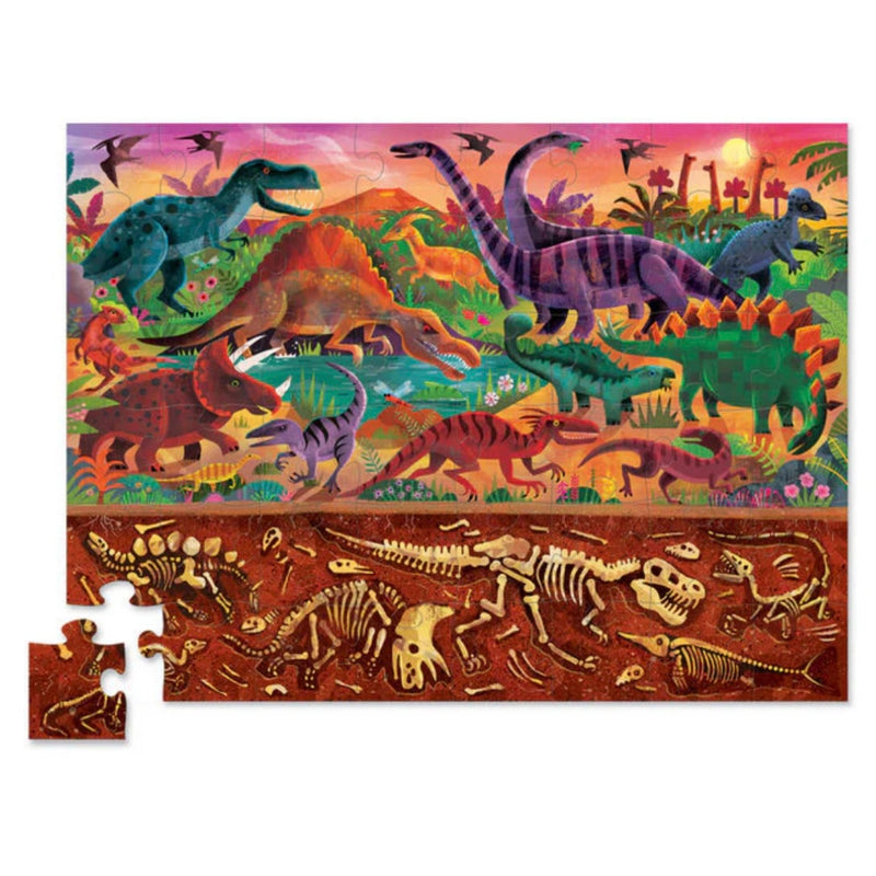 Crocodile Creek Jigsaw Puzzle Above & Below 48pcs Dinosaur World Dinosaur Toys Dinosaur and Dragon Theme 4yrs+