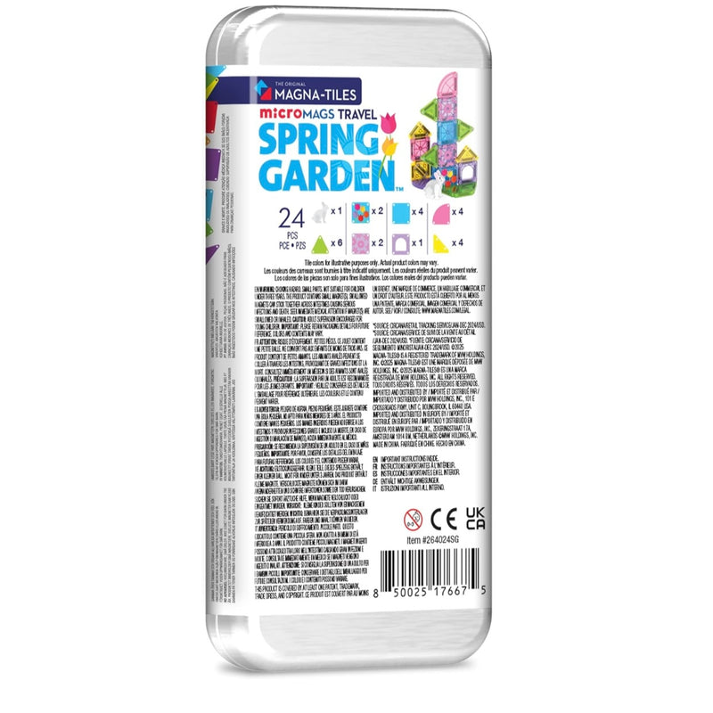 Magna Tiles MicroMAGS Spring Garden 24pcs Easter Magnetic Tiles Set Travel Toys 3yrs+