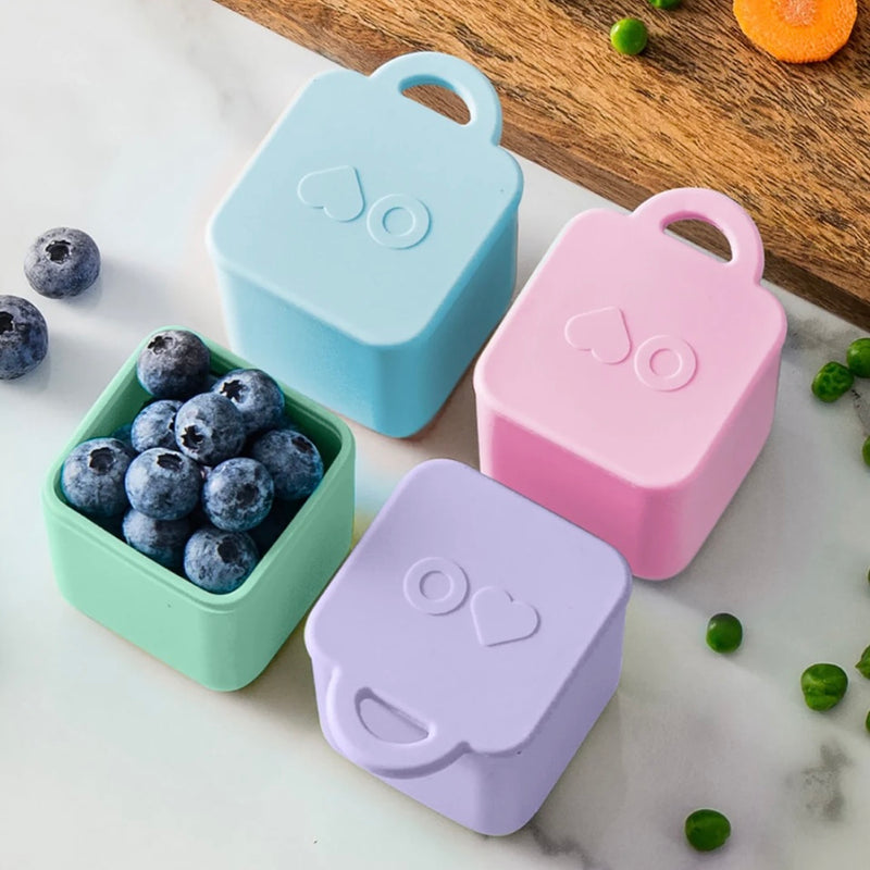 OMIEBOX Silicone Dip Containers 2pc 118ml 3 Colours Kids Lunchbox