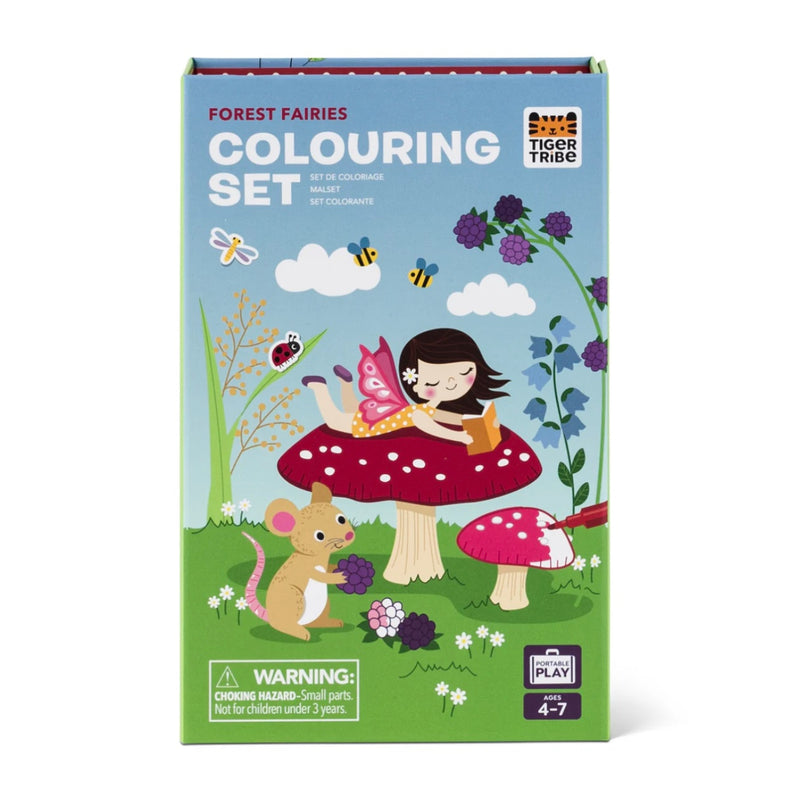 Tiger Tribe Colouring Set Forest Fairies Activity Book Art and Craft for kids Fairy Unicorn and Castle Theme 4yrs+