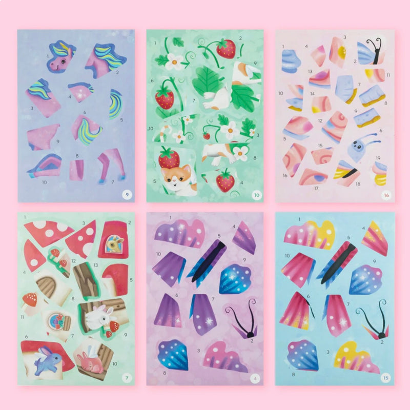 Tiger Tribe Magical Garden Sticker by Numbers Arts and Craft for Kids Fairy Unicorn and Castle Theme 4yrs+