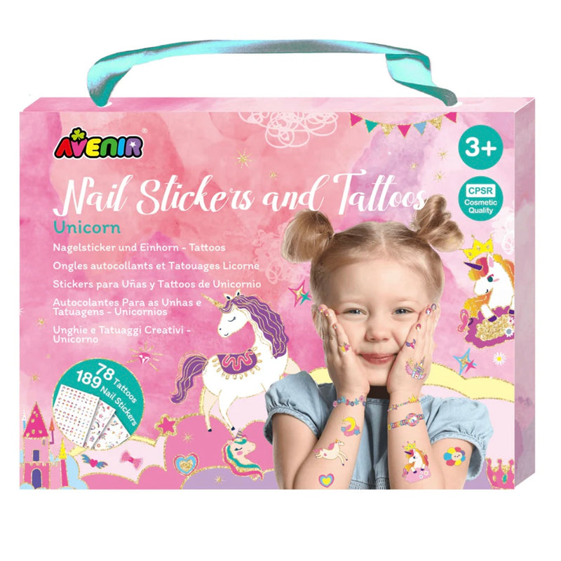 Avenir Unicorn Nail Sticker and Tattoos Makeup Best Seller Unicorn Toys Art and craft for kids Fairy Unicorn and Castle Theme 3yrs+