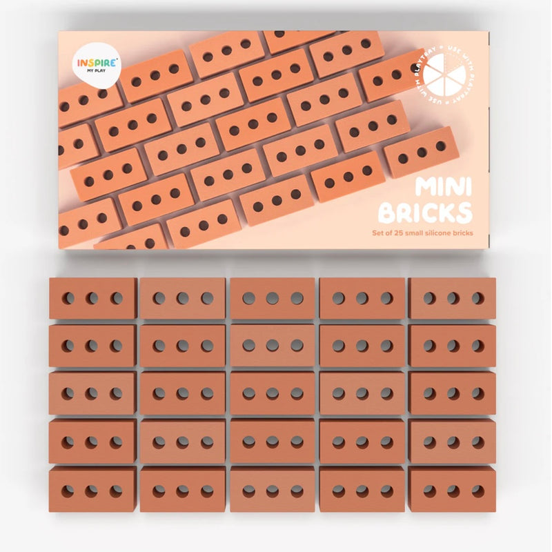 Inspire My Play Silicone Mini Bricks 25pcs Set Construction 2yrs+