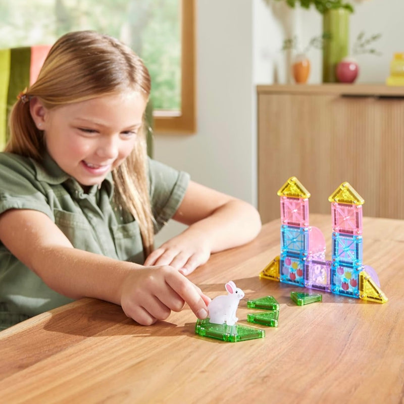 Magna Tiles MicroMAGS Spring Garden 24pcs Easter Magnetic Tiles Set Travel Toys 3yrs+