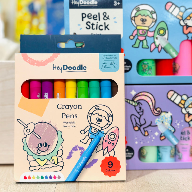 Hey Doodle Washable Crayon Pens Art and Craft for Kids 3yrs+