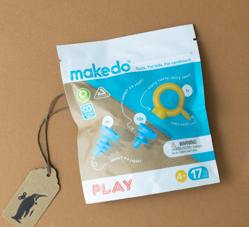 Makedo Australia Play Kit 17pcs Cardboard Construction Mini set Art and Craft for Kids Eco Friendly Gift 4yrs+