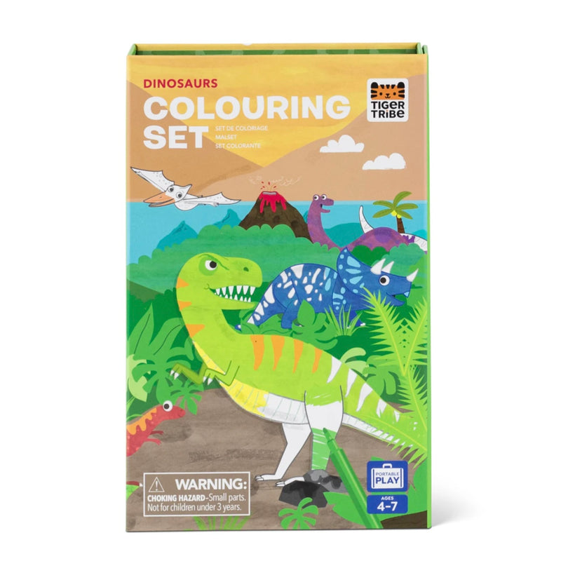 Tiger Tribe Colouring Set Dinosaurs Activity Book Art and Craft for kids Dinosaur and Dragon Theme 4yrs+