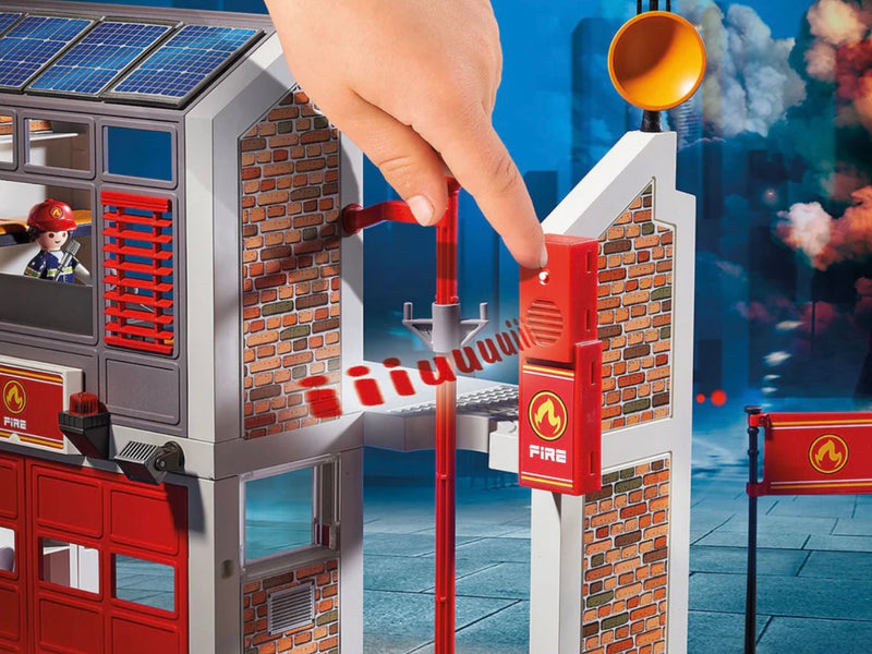 Playmobil City Action Fire Station Full Set with Fire Alarm fire fighter and helicopter toy Gift Idea 4yrs+
